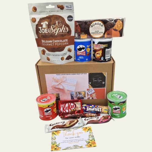Luxury Movie Night in Hamper | Snack Gift Box |Chocolate and Savoury Food|Big Night in at Home|Popcorn Cinema Box |Great for Date Night, Kids, Parties, Sleepovers, Fun with Friends