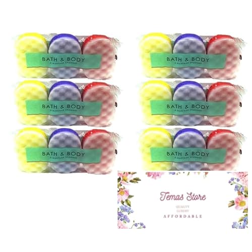 Bath Sponge Body Scrubbers for Men, Women & Children, Scrubbing Soft Sponges Pack of 18 Massage Gifts Rainbow (Multi)