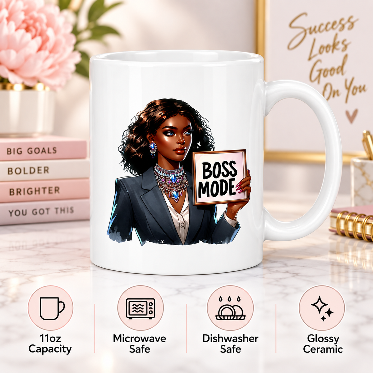 Boss Mode Mug – 11oz Ceramic Mug for Career Women