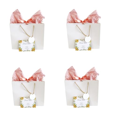 Temas Gift Bags Pack of 4 with Luxury Glossy Dots Tissue Wrapping Paper | Available in Various Colour - For Any Occasion