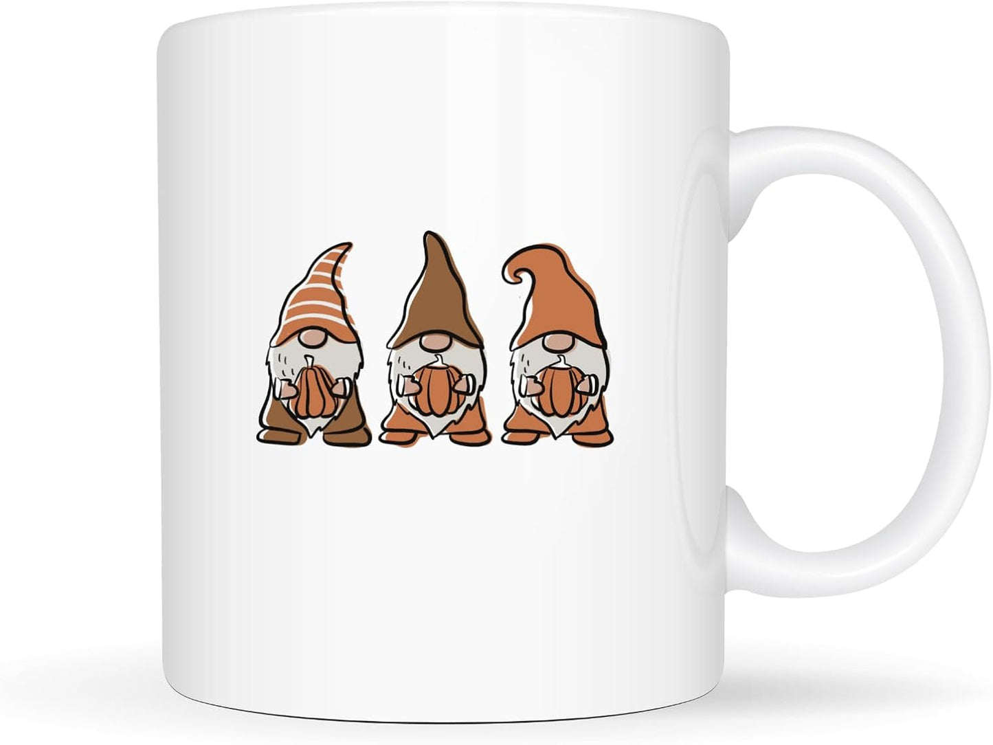 Temas Store Gnome Pumpkin Mug – Cute Fall & Halloween Coffee Cup – 11oz Ceramic Mug with Seasonal Gnome Design – Multiple Styles| Gift for Women, Men, Friends, Coworkers