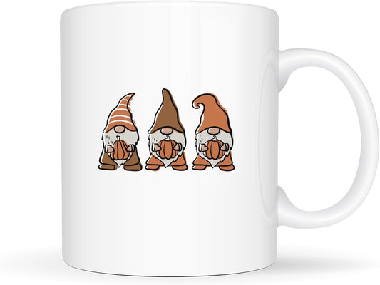 Temas Store Gnome Pumpkin Mug – Cute Fall & Halloween Coffee Cup – 11oz Ceramic Mug with Seasonal Gnome Design – Multiple Styles| Gift for Women, Men, Friends, Coworkers