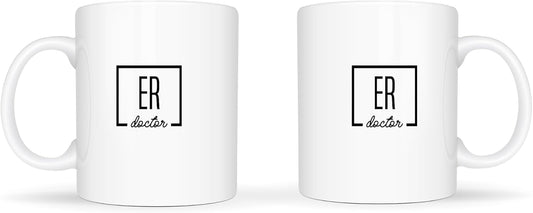 Temas Store ER Doctor Design Ceramic Coffee Mug, 11 oz, White | ED, A&E, Emergency Room Doctor Gifts