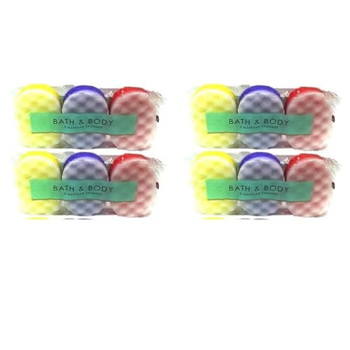 Temas Bath Sponge Body Scrubbers for Men, Women & Children, Scrubbing Soft Sponges Pack of 12 and 18 Massage Gifts Rainbow (Multi) (18 Sponges)
