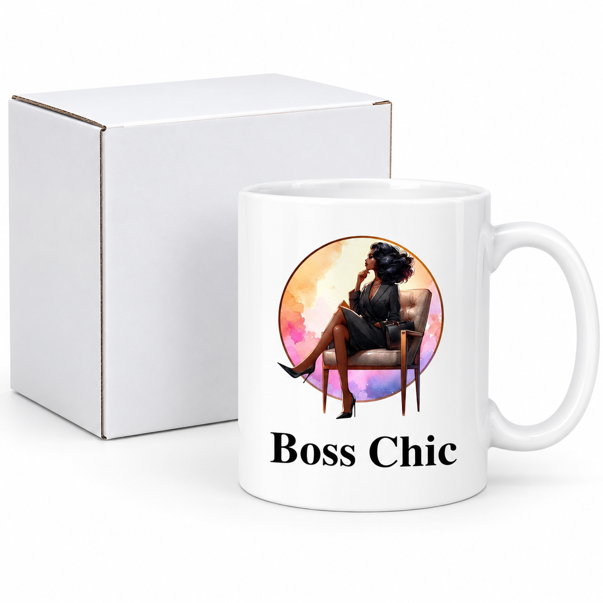 Boss Chic Leg Sun ceramic mug with protective white presentation box