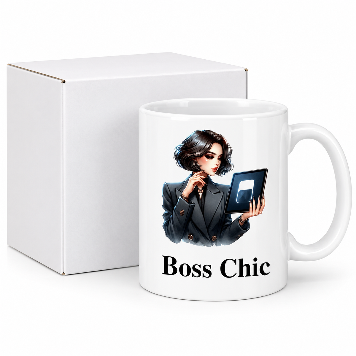 Boss Chic Tablet ceramic mug with protective white presentation box